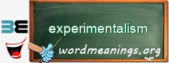 WordMeaning blackboard for experimentalism